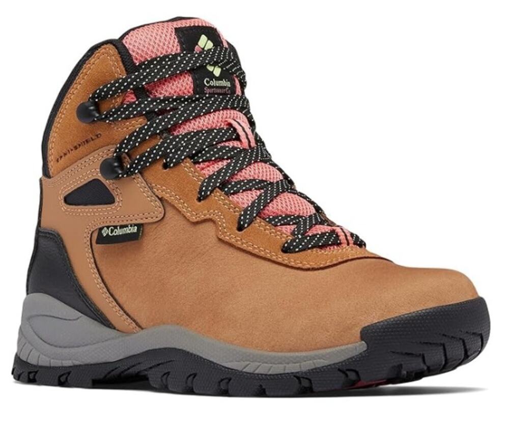 Columbia Womens Newton Ridge BC Hiking Boots Size 8.5 Brown Pink Leather NIB